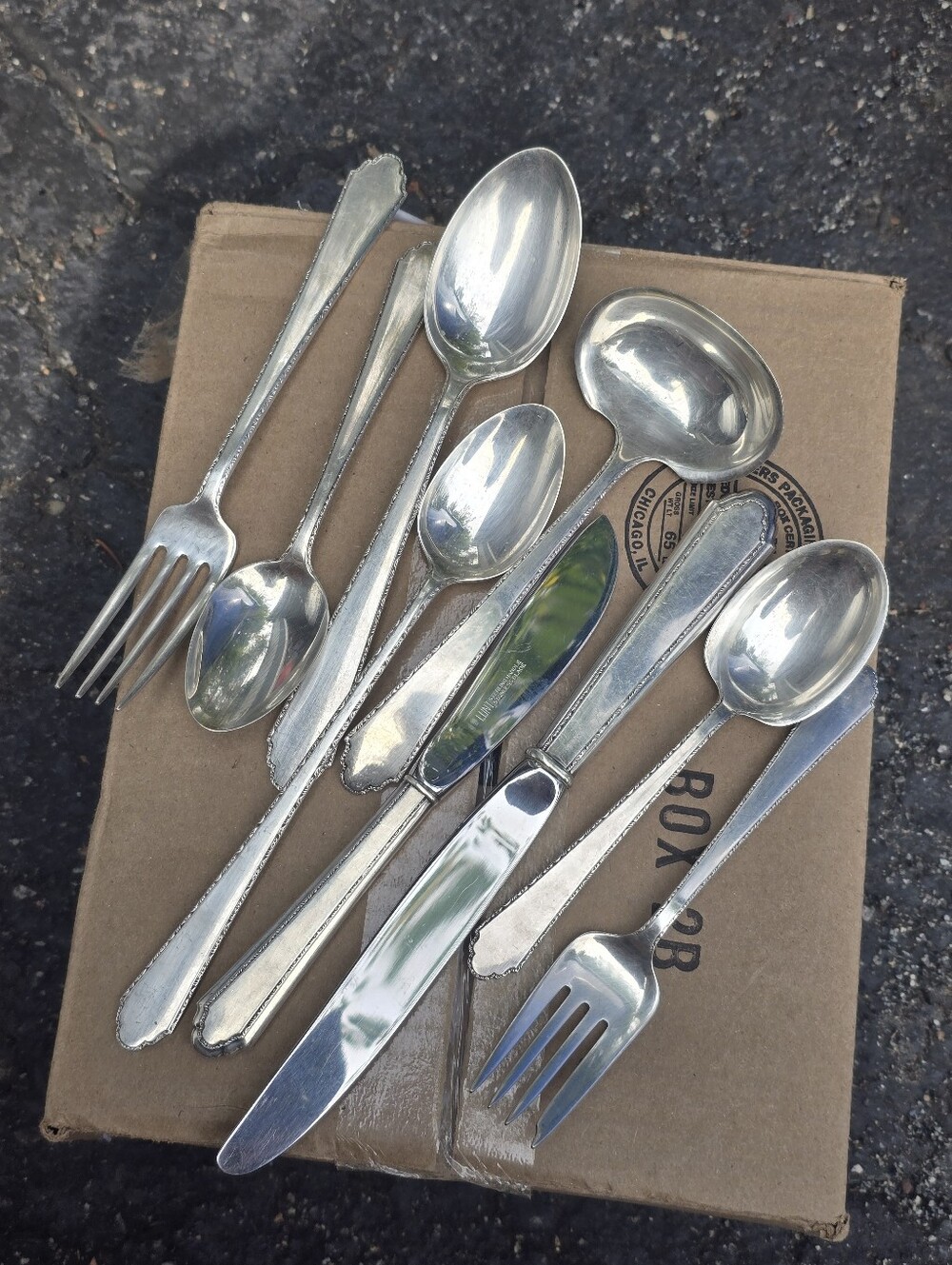 Sterling Silver Lunt William & Mary 9 piece Place setting